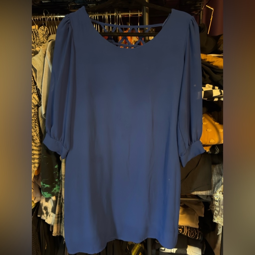 Elegant Blue Women's knee length dress